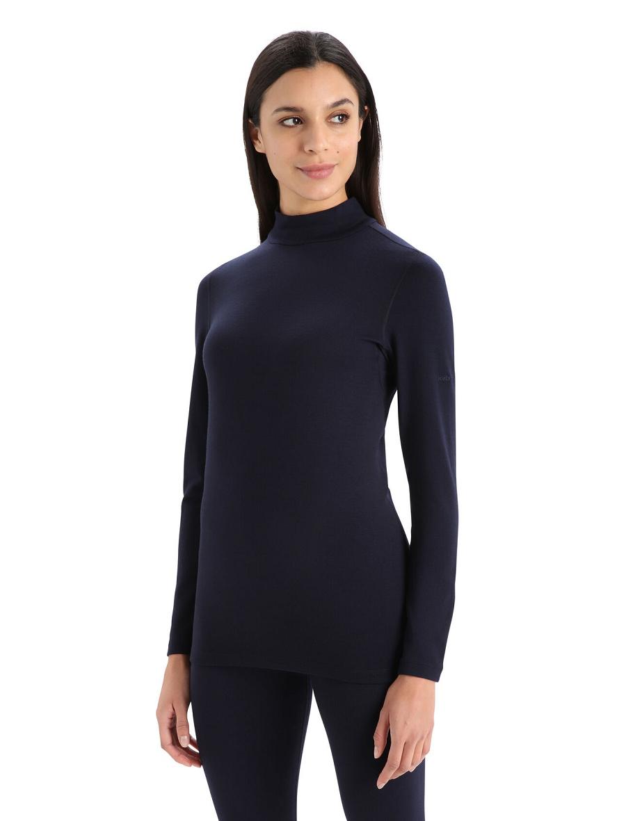 Icebreaker Merino 260 Tech Long Sleeve Turtleneck Naisten Base Layers Laivastonsininen | FI 1827RVDW